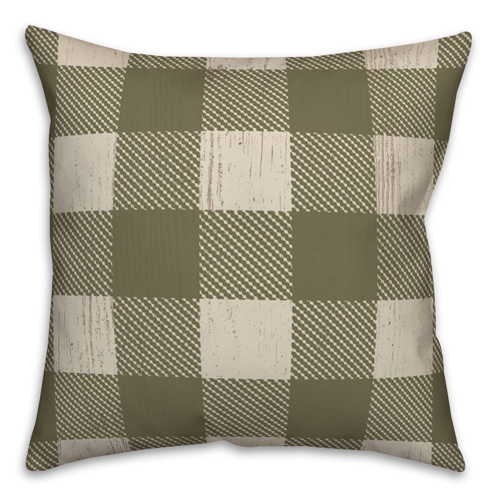 Green Buffalo Check Throw Pillow